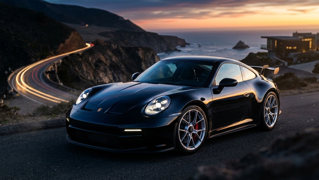 Detailed sports car with glossy finish