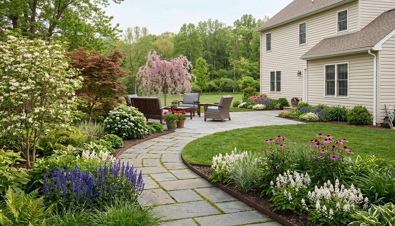 Landscaped yard for landscaping demo website