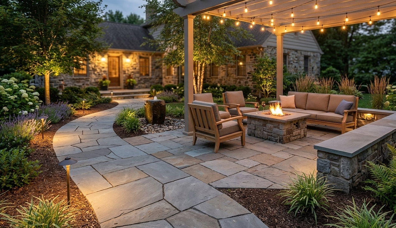 Backyard patio and garden landscape redesign