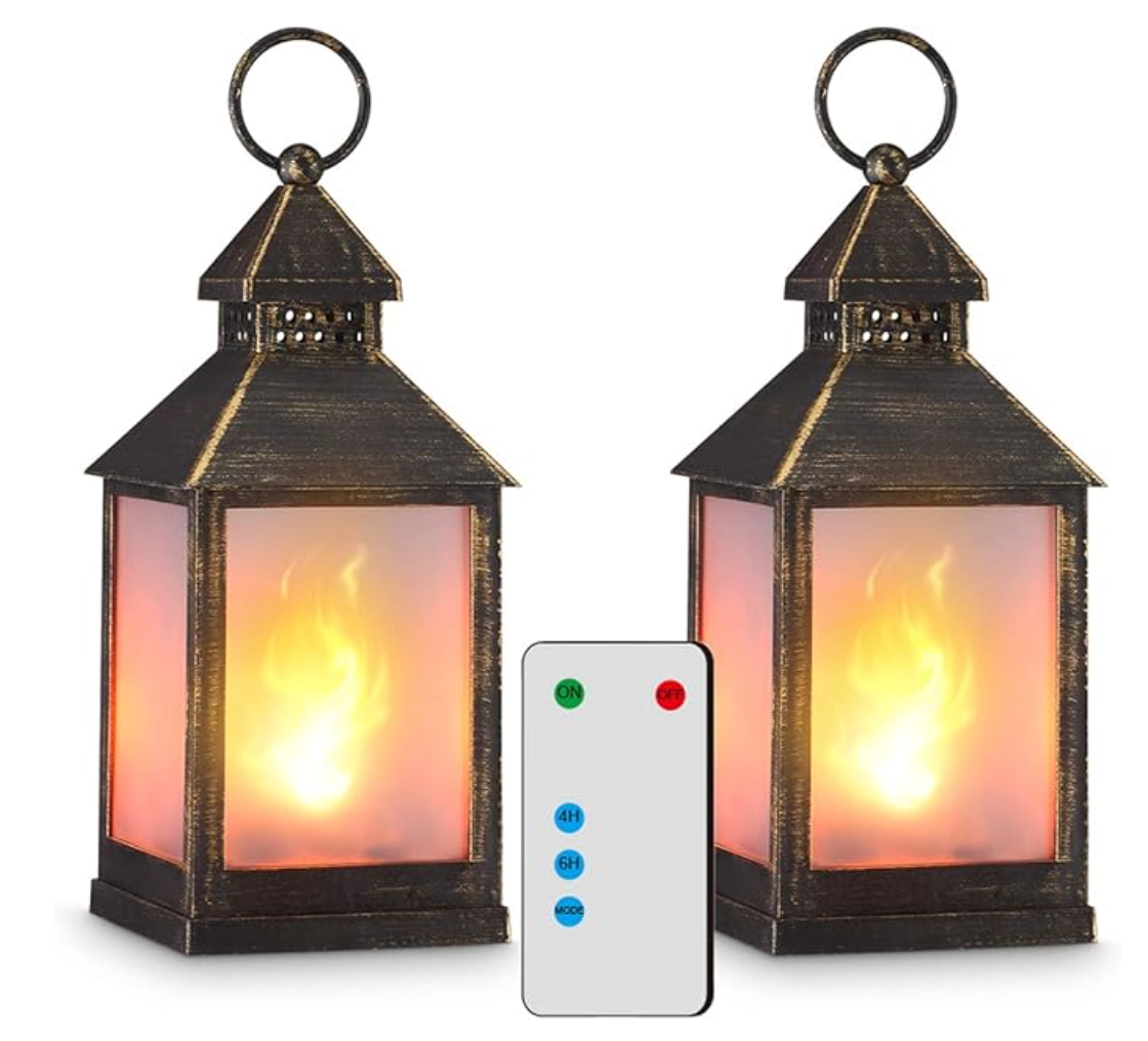 LED lantern with flame effect